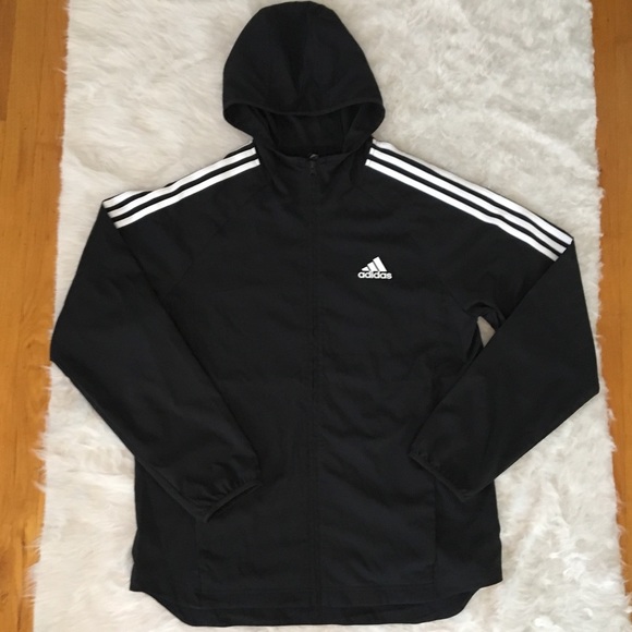 adidas 3 stripe windbreaker